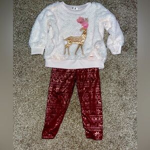 Tahari Girls 2-Piece Reindeer Set - Size 2T